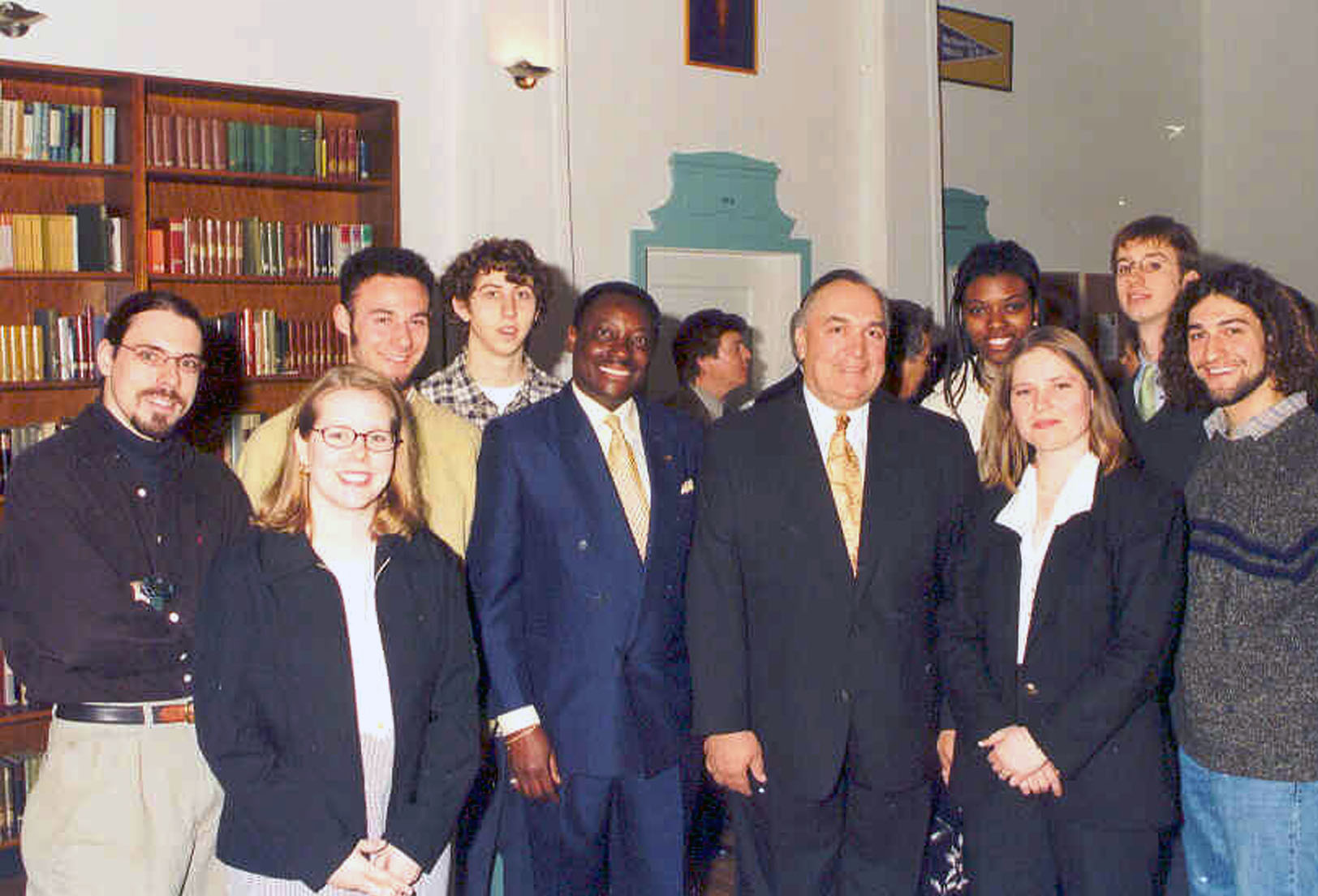 Michigan Governor John Engler (R) and Wayne State University President Irvin D. Reid visit JYM in 1999